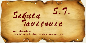 Sekula Tovitović vizit kartica